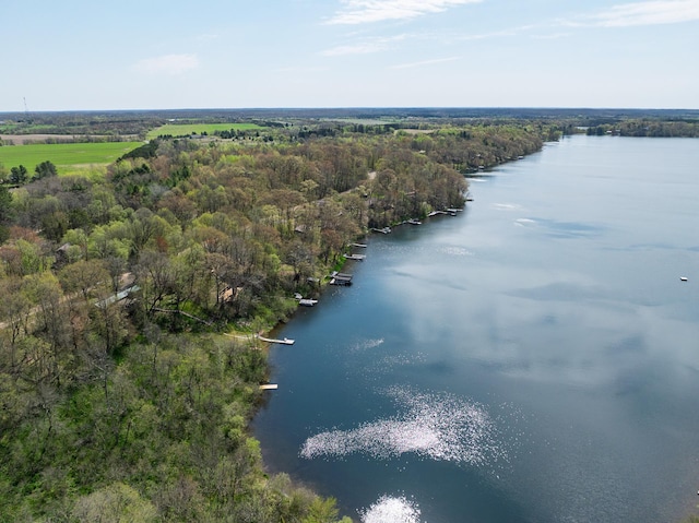 1651 Niles Ln N, Centuria, WI 54824 - drone / aerial view of a nearby body of water and a heavily wooded area