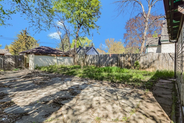 fenced backyard featuring a patio
