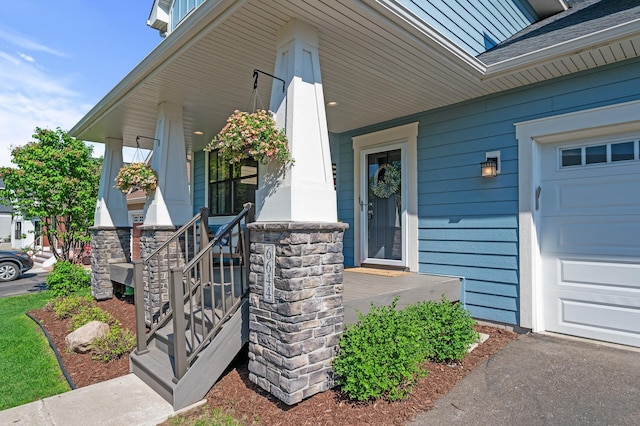 doorway to property with a porch