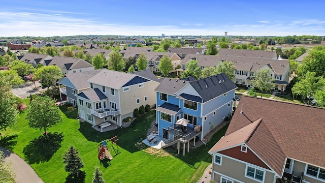 aerial view of residential area
