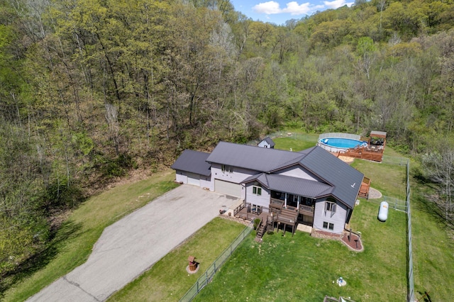 23677 County Road 23, Winona, MN 55987 - aerial view of property and surrounding area featuring a heavily wooded area