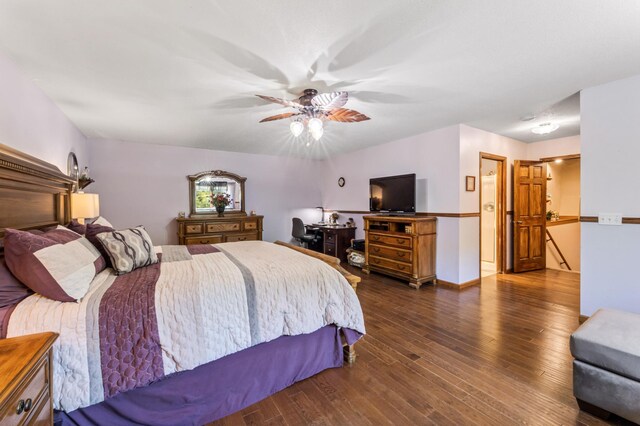 23677 County Road 23, Winona, MN 55987 - bedroom with wood finished floors and a ceiling fan