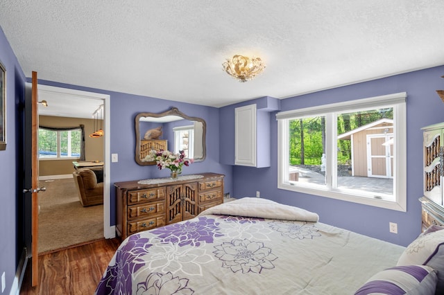 2209 Indian Rd W, Minnetonka, MN 55305 - bedroom featuring dark wood-type flooring, a textured ceiling, and baseboards