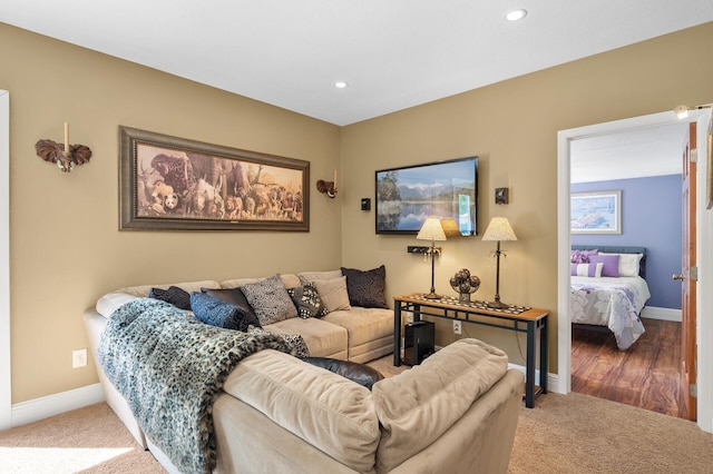 2209 Indian Rd W, Minnetonka, MN 55305 - carpeted living room with baseboards and recessed lighting