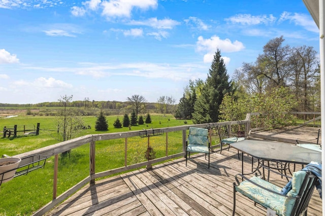 7210 79th Ave SW, Staples, MN 56479 - deck featuring a view of countryside and a lawn