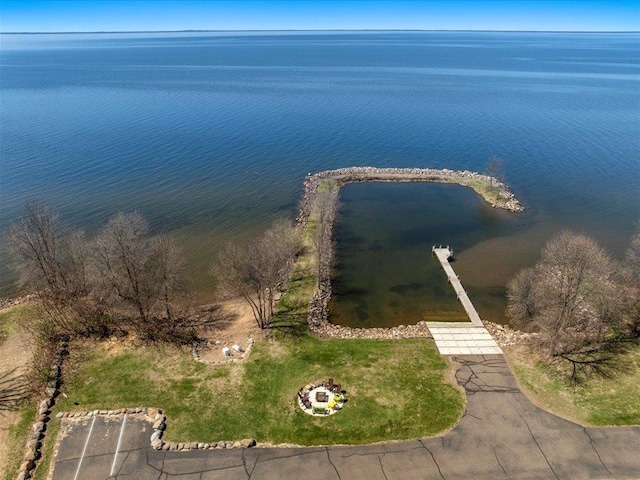 bird's eye view of a large body of water