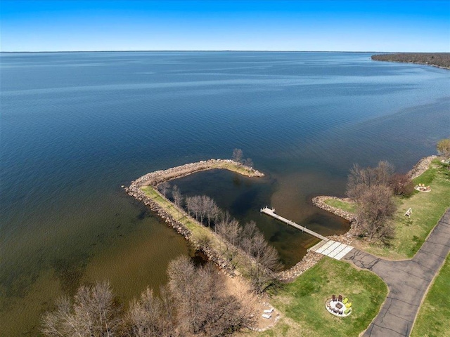 aerial overview of property's location with a nearby body of water