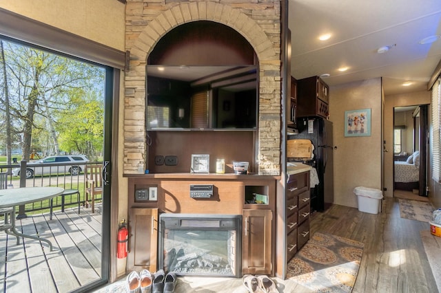 21588 Gull Lake Loop Rd NE Unit 83, Hagali Twp, MN 56683 - interior space featuring wood finished floors and a fire extinguisher