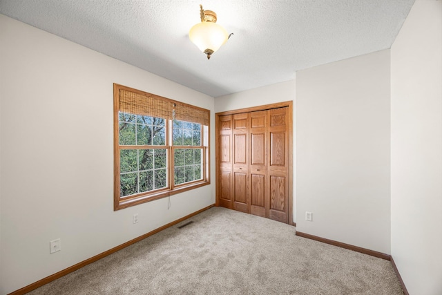 25100 Lincoln Dr NE, Athens Twp, MN 55040 - unfurnished bedroom with carpet floors, baseboards, a textured ceiling, and a closet