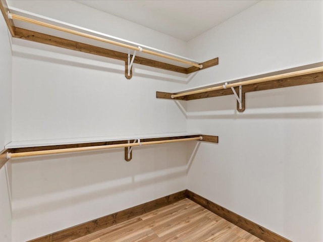 walk in closet featuring light wood-style floors