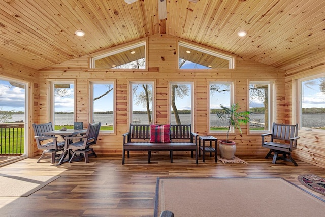 17055 Dickenson Ln, Waterville, MN 56096 - sunroom with vaulted ceiling and healthy amount of natural light