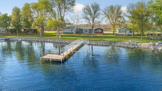17055 Dickenson Ln, Waterville, MN 56096 - dock featuring a yard and a water view