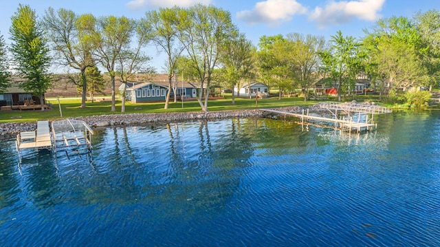 17055 Dickenson Ln, Waterville, MN 56096 - water view featuring a dock