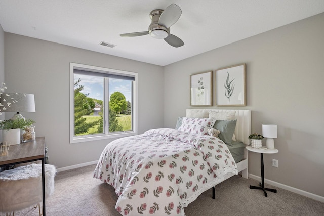 19820 Schutte Farm Rd, Corcoran, MN 55340 - bedroom with baseboards, carpet flooring, and a ceiling fan