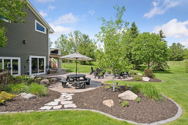 19820 Schutte Farm Rd, Corcoran, MN 55340 - view of grassy yard featuring a patio and a wooden deck