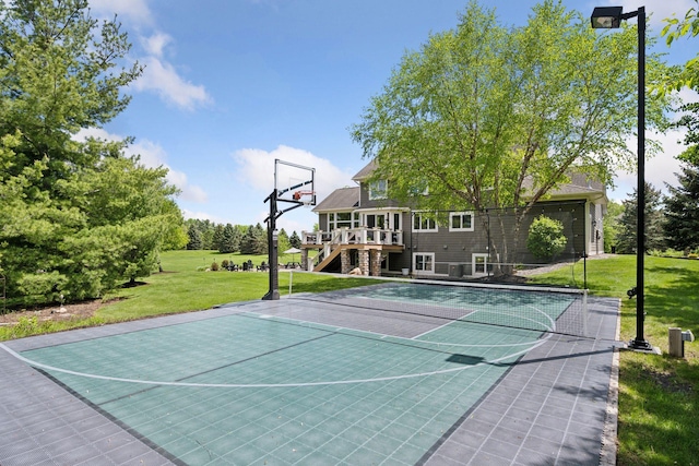 19820 Schutte Farm Rd, Corcoran, MN 55340 - view of sport court with basketball hoop and a yard