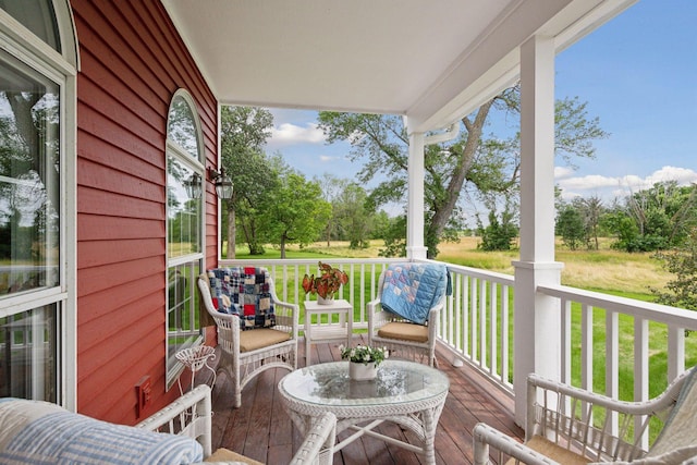 5225 Upland Ave, New Germany, MN 55367 - wooden deck with covered porch