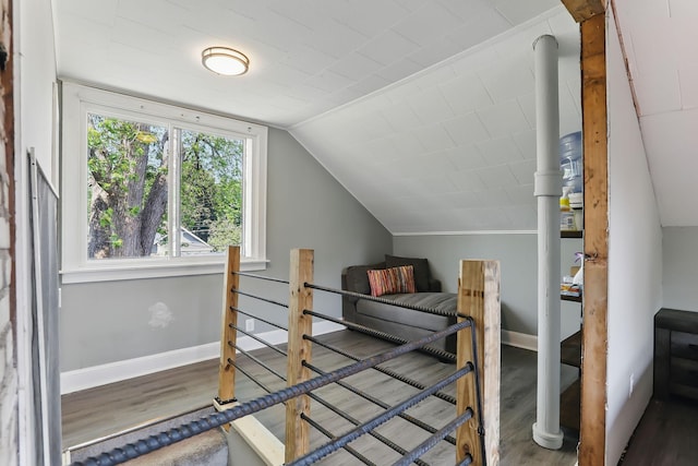 3519 Upton Ave N, Minneapolis, MN 55412 - additional living space with wood finished floors, baseboards, and lofted ceiling