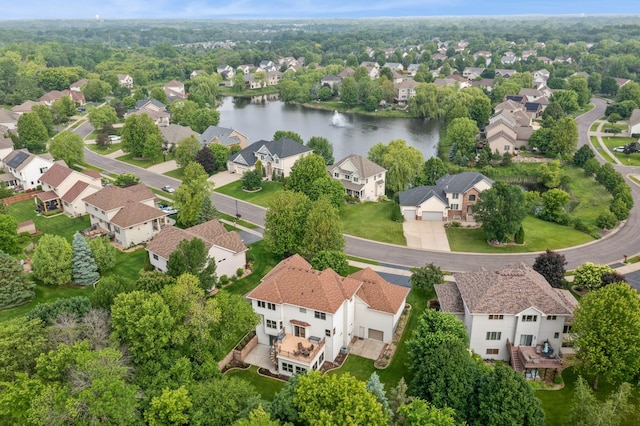1376 Cobblestone Rd N, Champlin, MN 55316 - aerial perspective of suburban area featuring a large body of water