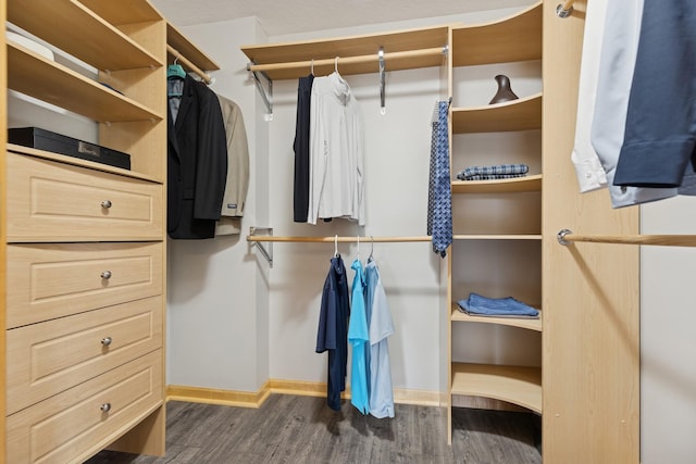 1376 Cobblestone Rd N, Champlin, MN 55316 - walk in closet featuring dark wood-style floors