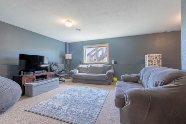 view of carpeted living area