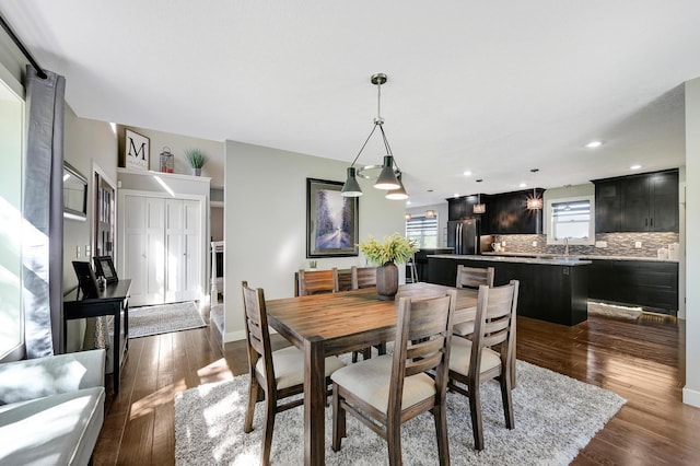 14590 Thicket Ln, Dayton, MN 55327 - dining area with dark wood-style floors, recessed lighting, and baseboards