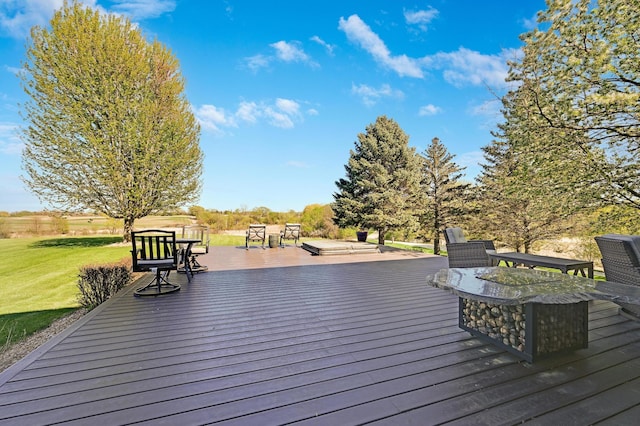 14590 Thicket Ln, Dayton, MN 55327 - wooden terrace with a lawn