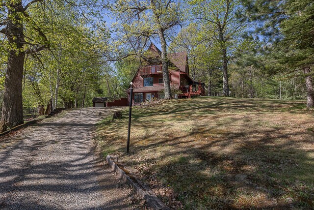5305 Cisco Ln NE, Remer, MN 56672 - view of yard featuring a barn and a forest view