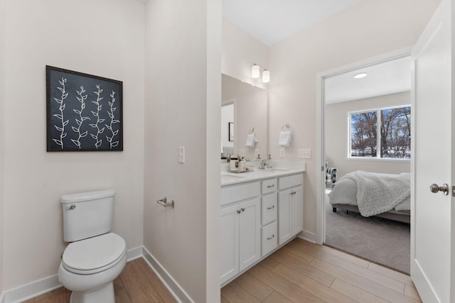 7478 170th Ave NW, Ramsey, MN 55303 - full bath with wood finished floors, double vanity, toilet, and baseboards
