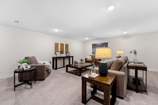 7478 170th Ave NW, Ramsey, MN 55303 - living room featuring light colored carpet, recessed lighting, and baseboards