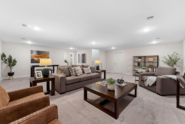 7478 170th Ave NW, Ramsey, MN 55303 - living area featuring light colored carpet, baseboards, and recessed lighting