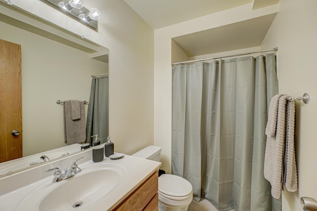 2167 Woodbridge Way, Woodbury, MN 55125 - bathroom with toilet, vanity, and a shower with curtain