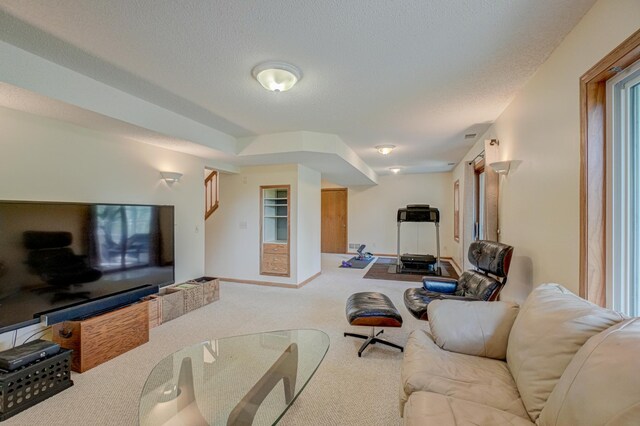 2167 Woodbridge Way, Woodbury, MN 55125 - carpeted living area featuring a textured ceiling