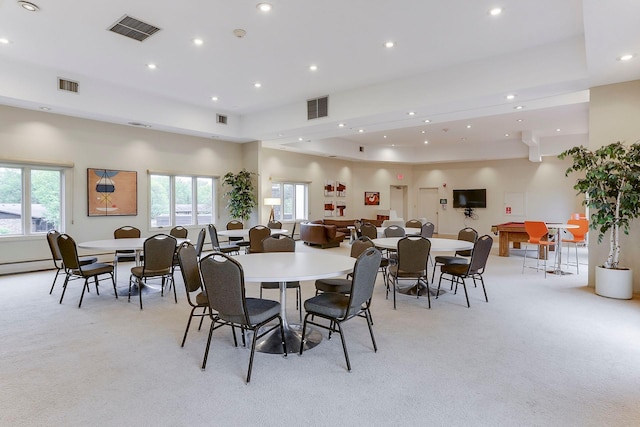 3412 Oak Ridge Rd Unit 317, Minnetonka, MN 55305 - dining area with light carpet, recessed lighting, and healthy amount of natural light