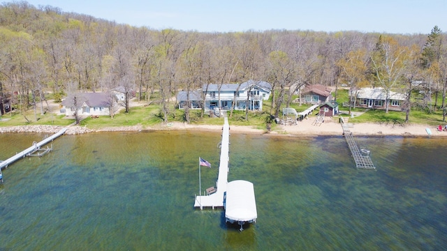 49262 Big Pine Rd, Perham, MN 56573 - dock with a water view and a wooded view