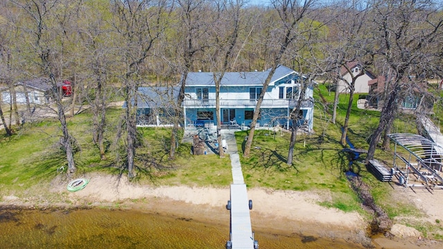 49262 Big Pine Rd, Perham, MN 56573 - rear view of house with a balcony