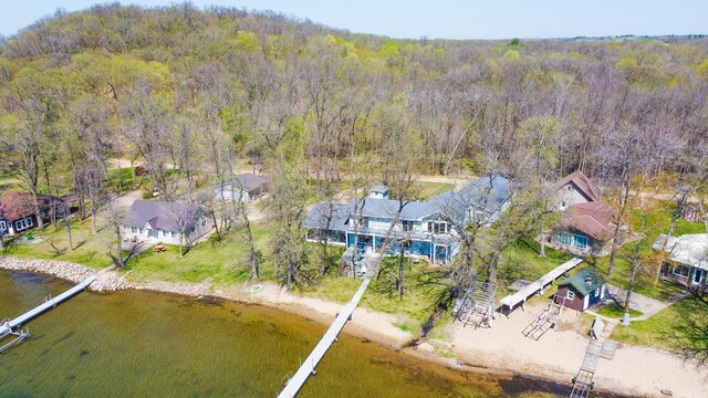 49262 Big Pine Rd, Perham, MN 56573 - aerial perspective of suburban area with a forest and a nearby body of water