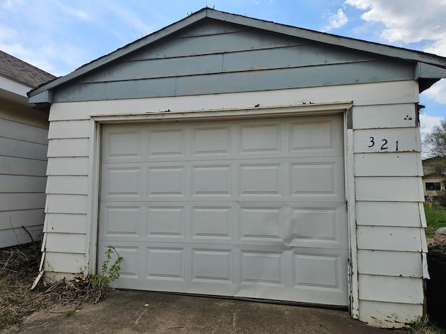 view of garage