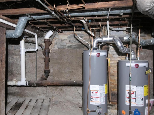 utilities featuring gas water heater