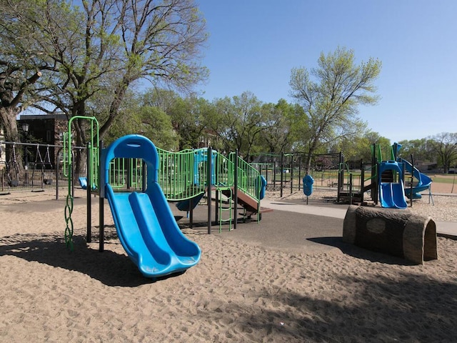 community play area with fence