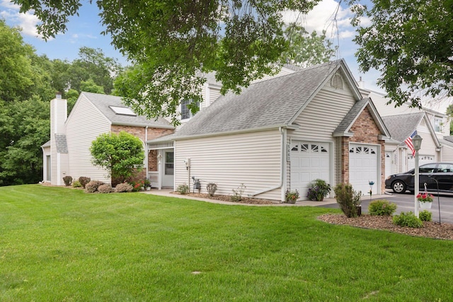5662 Donegal Dr, Shoreview, MN 55126 - view of front facade featuring a shingled roof, a garage, a front lawn, and concrete driveway