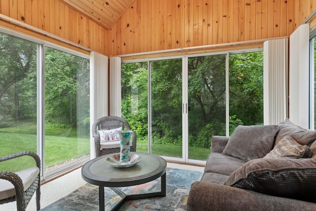 5662 Donegal Dr, Shoreview, MN 55126 - sunroom / solarium with wooden walls and lofted ceiling