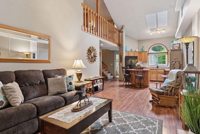 5662 Donegal Dr, Shoreview, MN 55126 - living room with wood finished floors and stairway