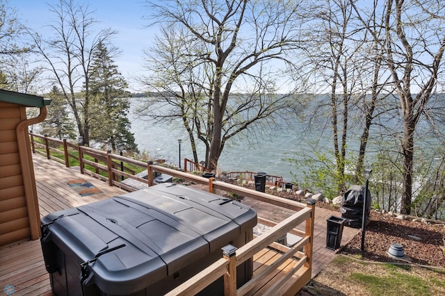 24295 Matson Point Trl, Lida Twp, MN 56572 - deck featuring a water view
