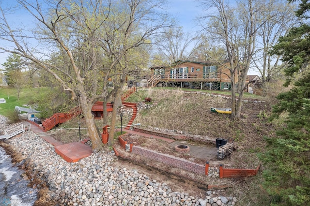 24295 Matson Point Trl, Lida Twp, MN 56572 - view of yard with a deck