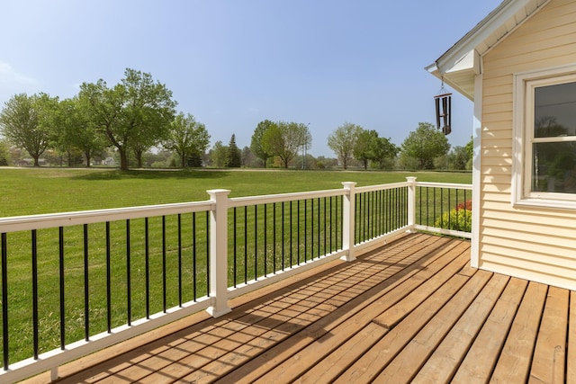 deck with a lawn