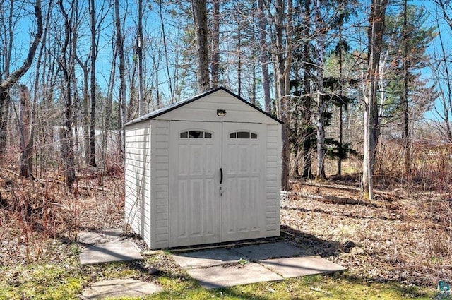 view of shed