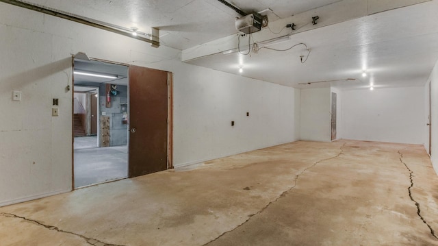 view of unfinished basement