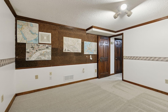 5235 139th St, Savage, MN 55378 - unfurnished room featuring a textured ceiling, crown molding, and light colored carpet