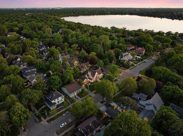 4201 Dupont Ave S, Minneapolis, MN 55409 - aerial view at dusk of a water view and a residential view